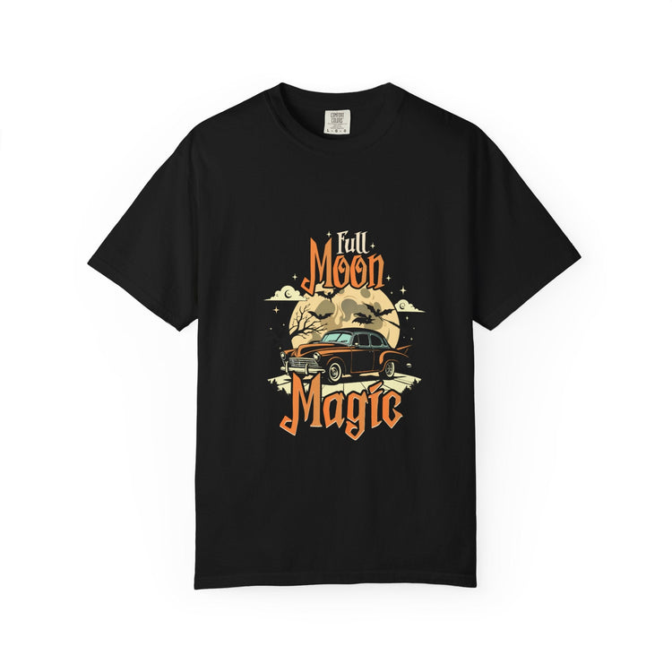 Moon Magic Unisex Garment-Dyed T-shirt, Vintage Car Tee, Astrology Gift, Casual Wear, Moon Lover Apparel, Unisex Soft T-shirt Printify