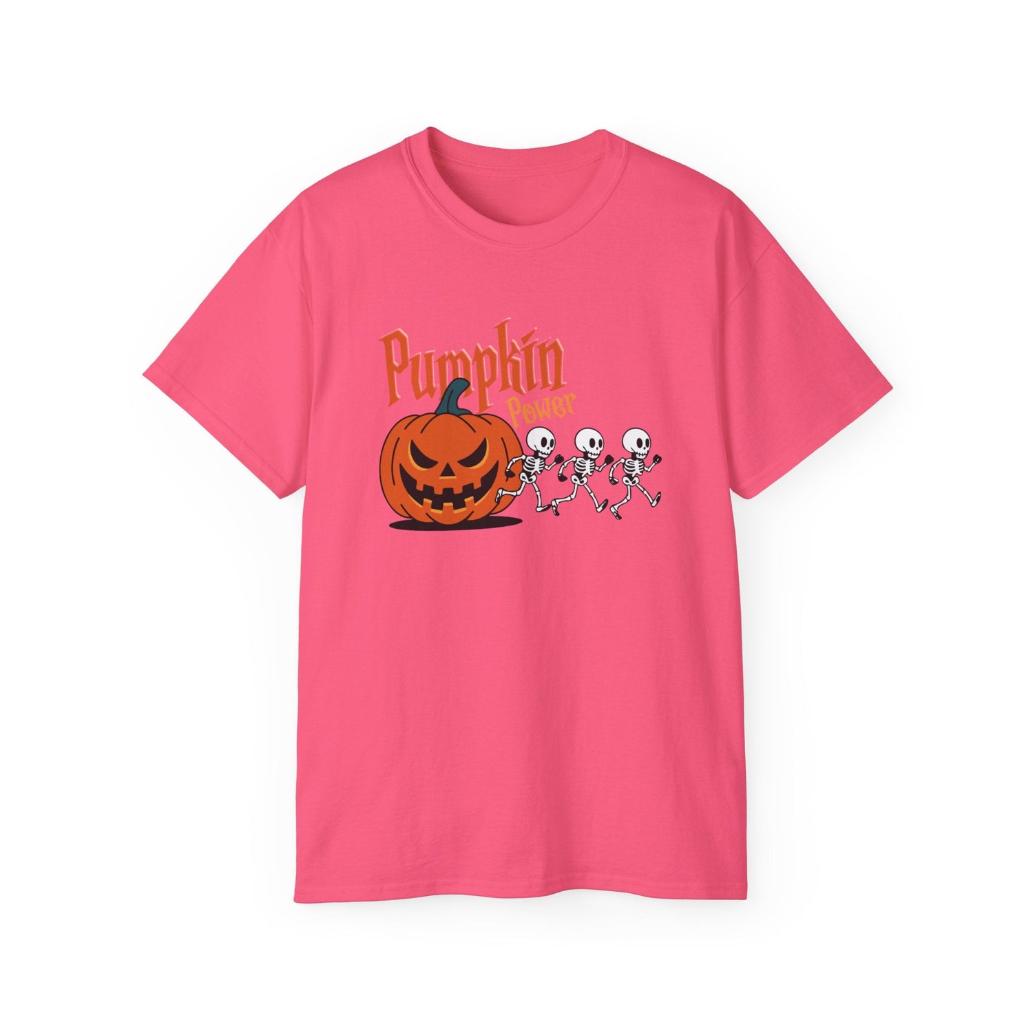 Halloween Skeleton Pumpkin Tee, Spooky Graphic Shirt, Unisex Fall Fashion, Halloween Costume Top, Fun October Apparel Printify