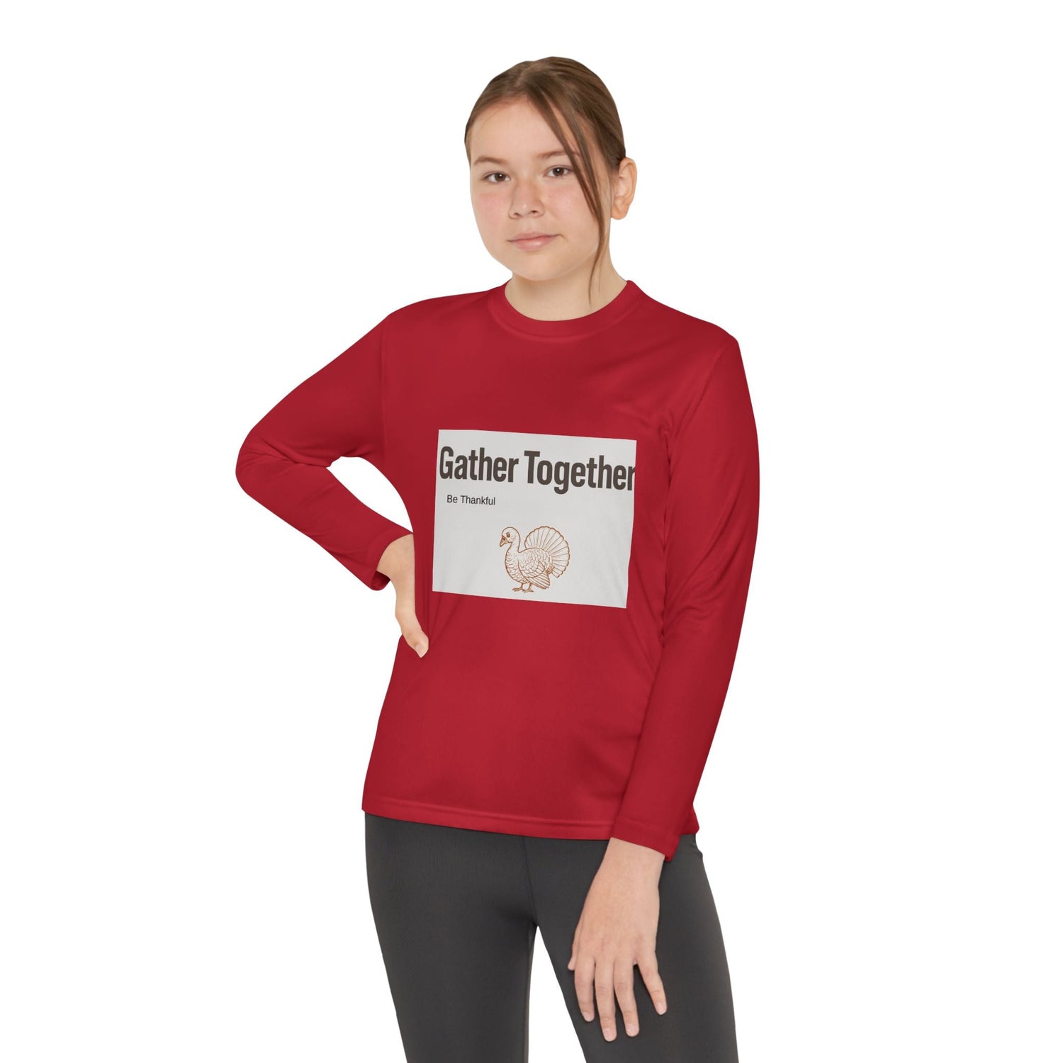 Thanksgiving Youth Long Sleeve Tee, Gather Together Shirt, Kids Long Sleeve Shirt, Family Celebration Apparel, Holiday Gift Printify