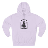 Halloween Witch Fleece Hoodie, Cozy Fall Apparel, Spooky Season Sweatshirt, Ghostly Gift, Halloween Costume Alternative Printify