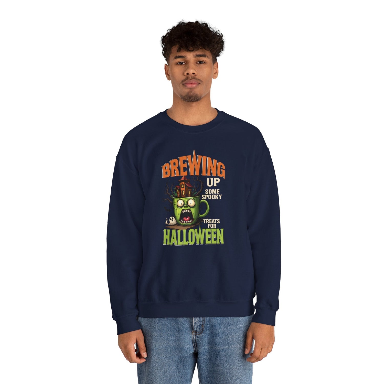Skull Floral Crewneck Sweatshirt, Unisex Pullover Sweater, Halloween Apparel, Cozy Gift, Trendy Streetwear Printify