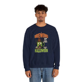 Skull Floral Crewneck Sweatshirt, Unisex Pullover Sweater, Halloween Apparel, Cozy Gift, Trendy Streetwear Printify