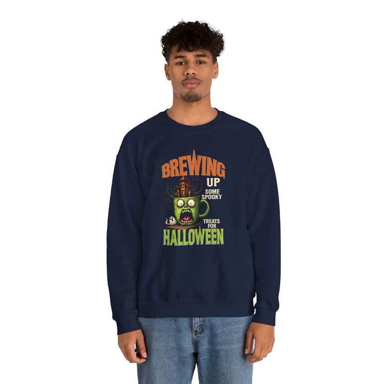 Skull Floral Crewneck Sweatshirt, Unisex Pullover Sweater, Halloween Apparel, Cozy Gift, Trendy Streetwear Printify
