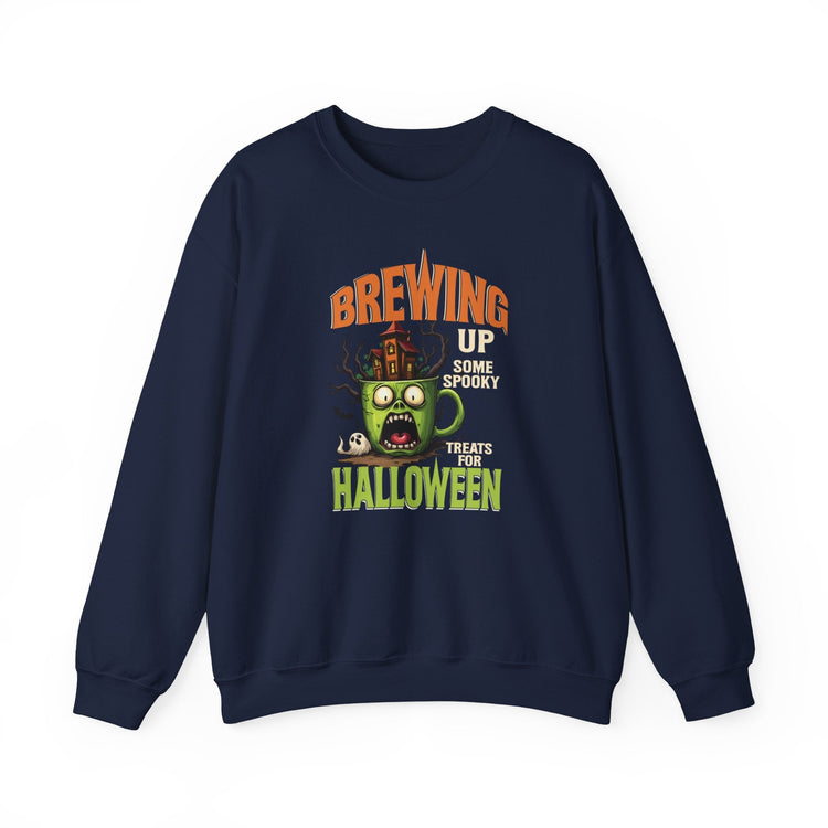 Skull Floral Crewneck Sweatshirt, Unisex Pullover Sweater, Halloween Apparel, Cozy Gift, Trendy Streetwear Printify