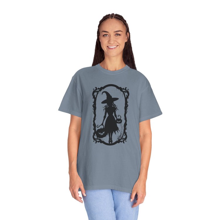Witchy Garment-Dyed T-Shirt | Halloween Fashion Unisex Tee | Spooky Fall Apparel | Witch Costume Essential Printify