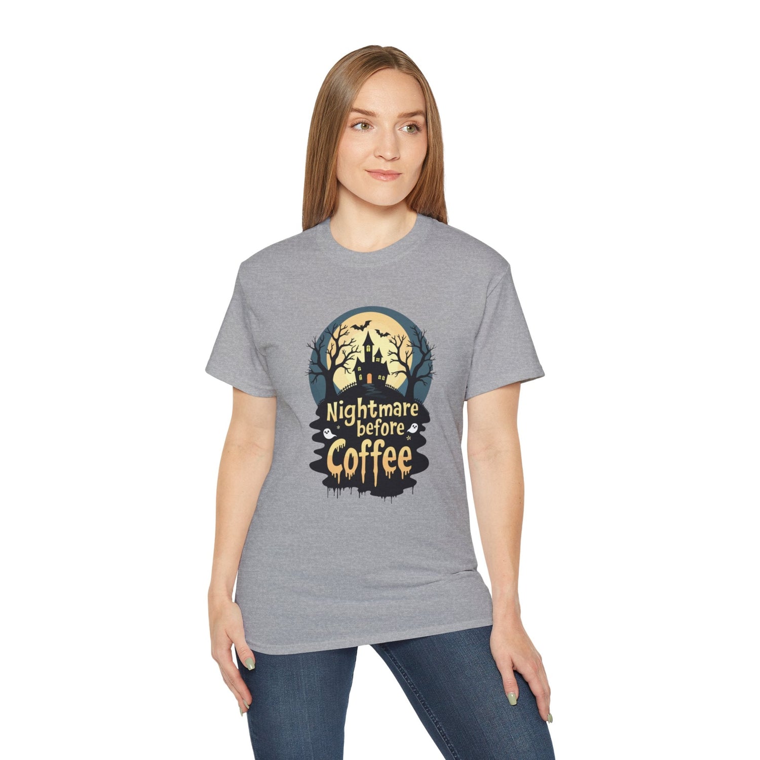 Nightmare Before Coffee Tee, Halloween T-Shirt, Coffee Lover Gift, Spooky Shirt, Unisex Graphic Tee, Autumn Apparel Printify