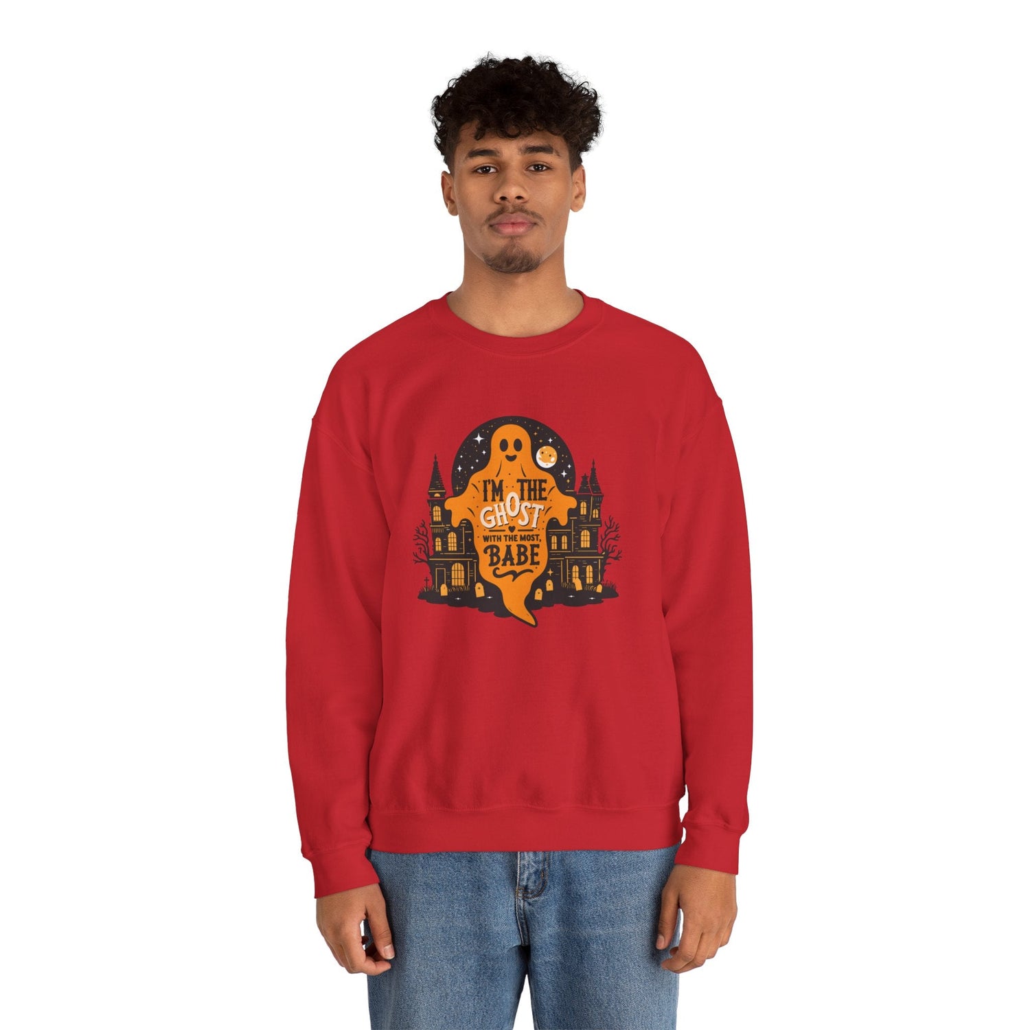 Unisex Halloween Ghost Sweatshirt - Spooky Vibes, Cozy Apparel, Perfect for Fall, Ghost Lover Gift, Halloween Celebration Printify