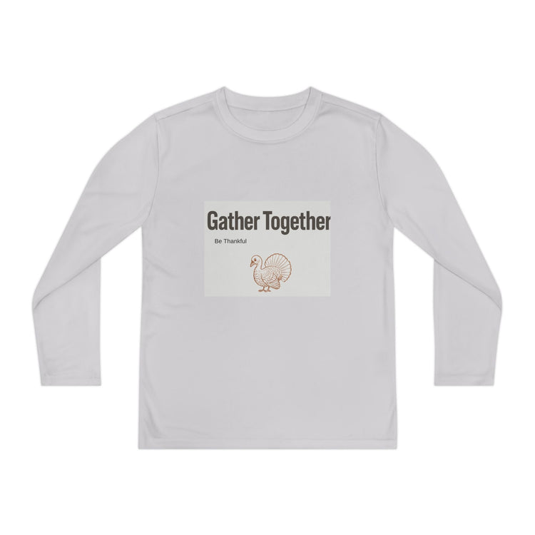 Thanksgiving Youth Long Sleeve Tee, Gather Together Shirt, Kids Long Sleeve Shirt, Family Celebration Apparel, Holiday Gift Printify