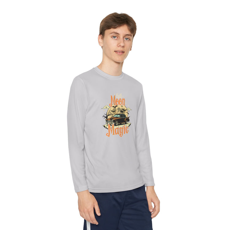 Youth Long Sleeve Competitor Tee - Vibrant Graphic Tee for Kids, Perfect for Casual Outings, Halloween, Parties, Everyday Wear, Unique [...] Printify