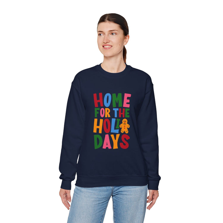 Home for the Holidays Crewneck Sweatshirt, Festive Sweater, Winter Apparel, Christmas Gift, Cozy Holiday Wear Printify