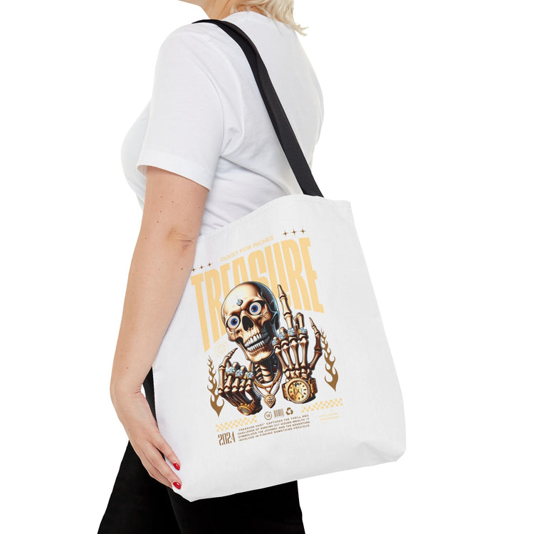 Treasure Hunting Tote Bag, Skull Design, Fun Beach Bag, Unique Gift for Adventurers, Perfect for Everyday Use Printify