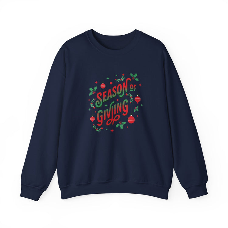 Cozy Holiday Sweatshirt Season of Giving Unisex Crewneck Perfect Gift Christmas Winter Wear Comfortable Stylish Heavy Blend Festive Sweatshirt Printify
