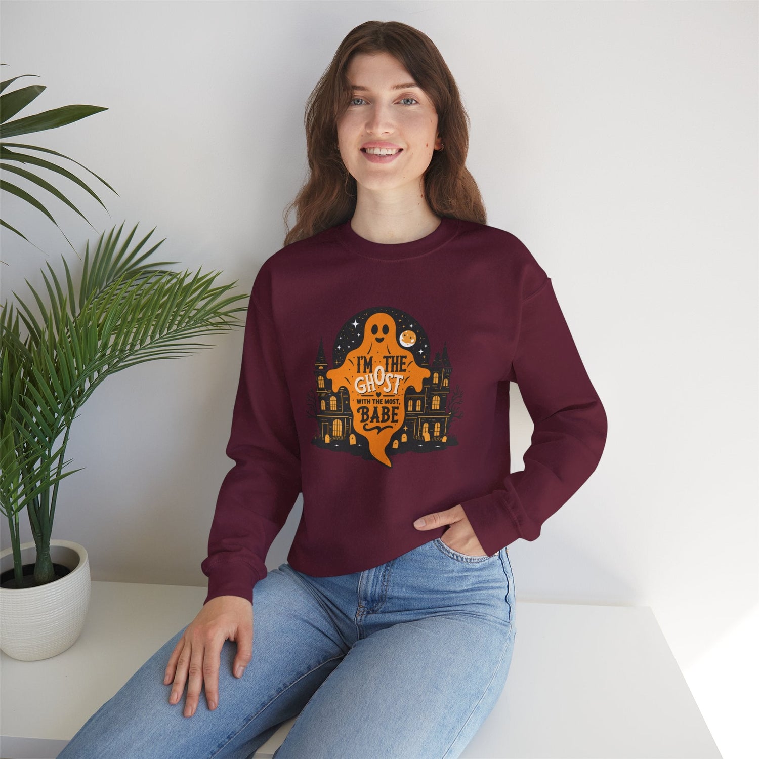 Unisex Halloween Ghost Sweatshirt - Spooky Vibes, Cozy Apparel, Perfect for Fall, Ghost Lover Gift, Halloween Celebration Printify