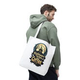 Nightmare Before Coffee Tote Bag, Halloween Tote, Spooky Drink Carrier, Gift for Coffee Lovers, AOP Design Bag Printify