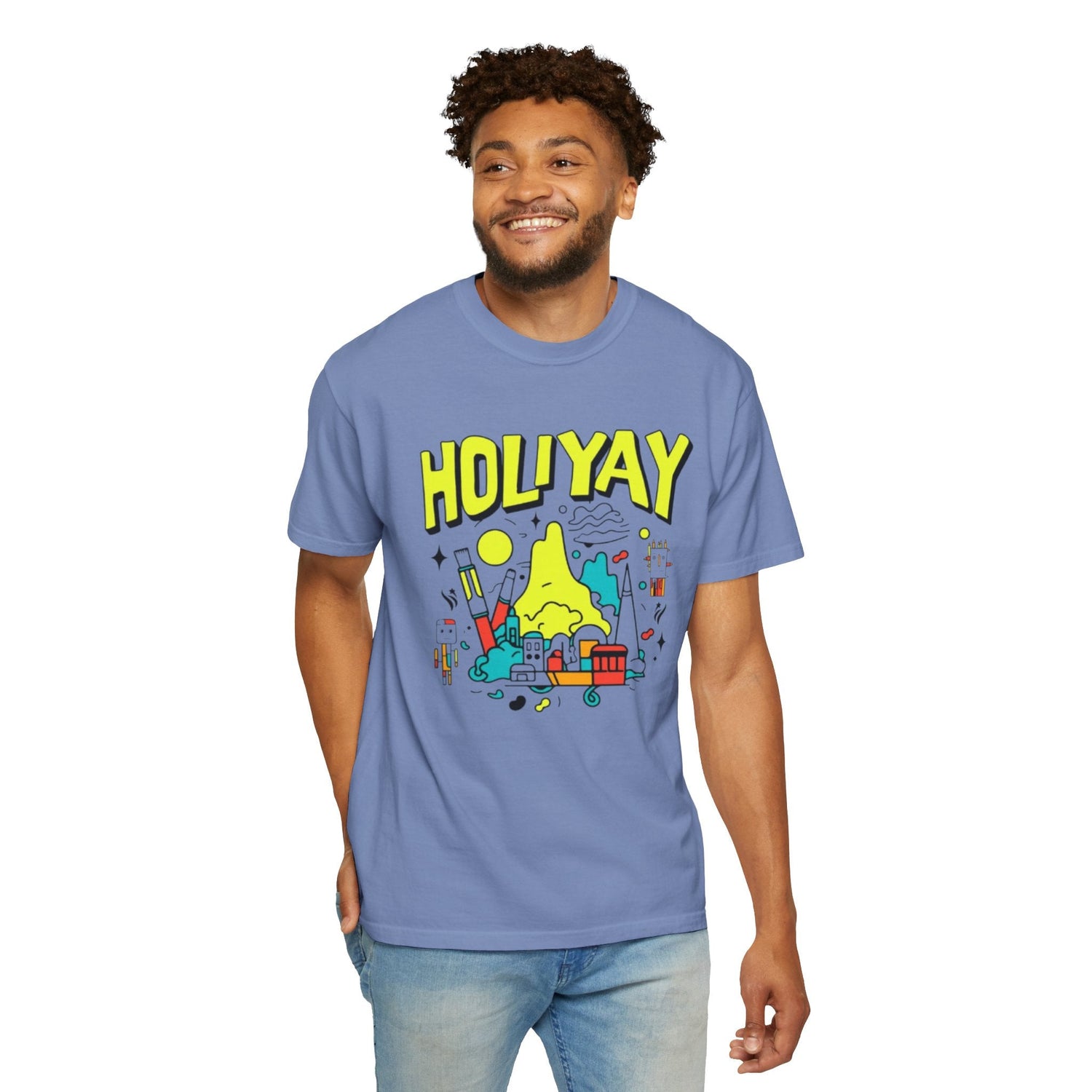 Holi-Yay Graphic T-Shirt, Fun Summer Tee, Unique Gift, Casual Wear, Birthday, Holiday Celebration, Unisex Apparel Printify