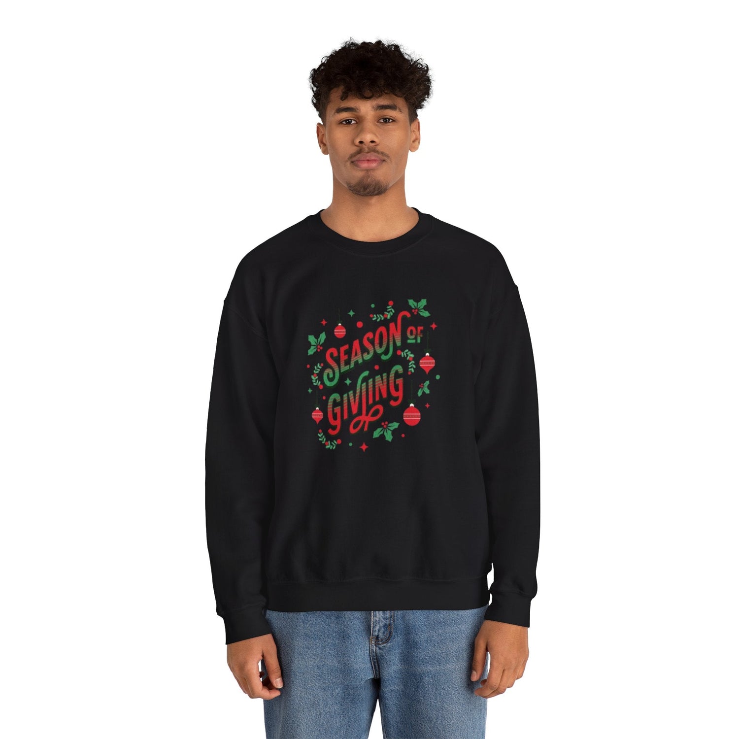 Cozy Holiday Sweatshirt Season of Giving Unisex Crewneck Perfect Gift Christmas Winter Wear Comfortable Stylish Heavy Blend Festive Sweatshirt Printify