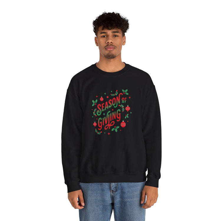 Cozy Holiday Sweatshirt Season of Giving Unisex Crewneck Perfect Gift Christmas Winter Wear Comfortable Stylish Heavy Blend Festive Sweatshirt Printify