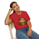 Halloween Ghost T-Shirt, Unisex Softstyle Tee for Halloween, Cute Halloween Shirt, Fall Festive Wear, Funny Ghost Design Printify