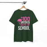 100 Flamingo Days of School Unisex Tee, Fun Classroom Shirt, Back to School Gift, Children&
