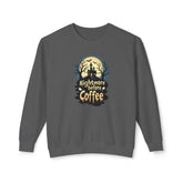 Unisex Lightweight Crewneck Sweatshirt - Nightmare Before Coffee Printify