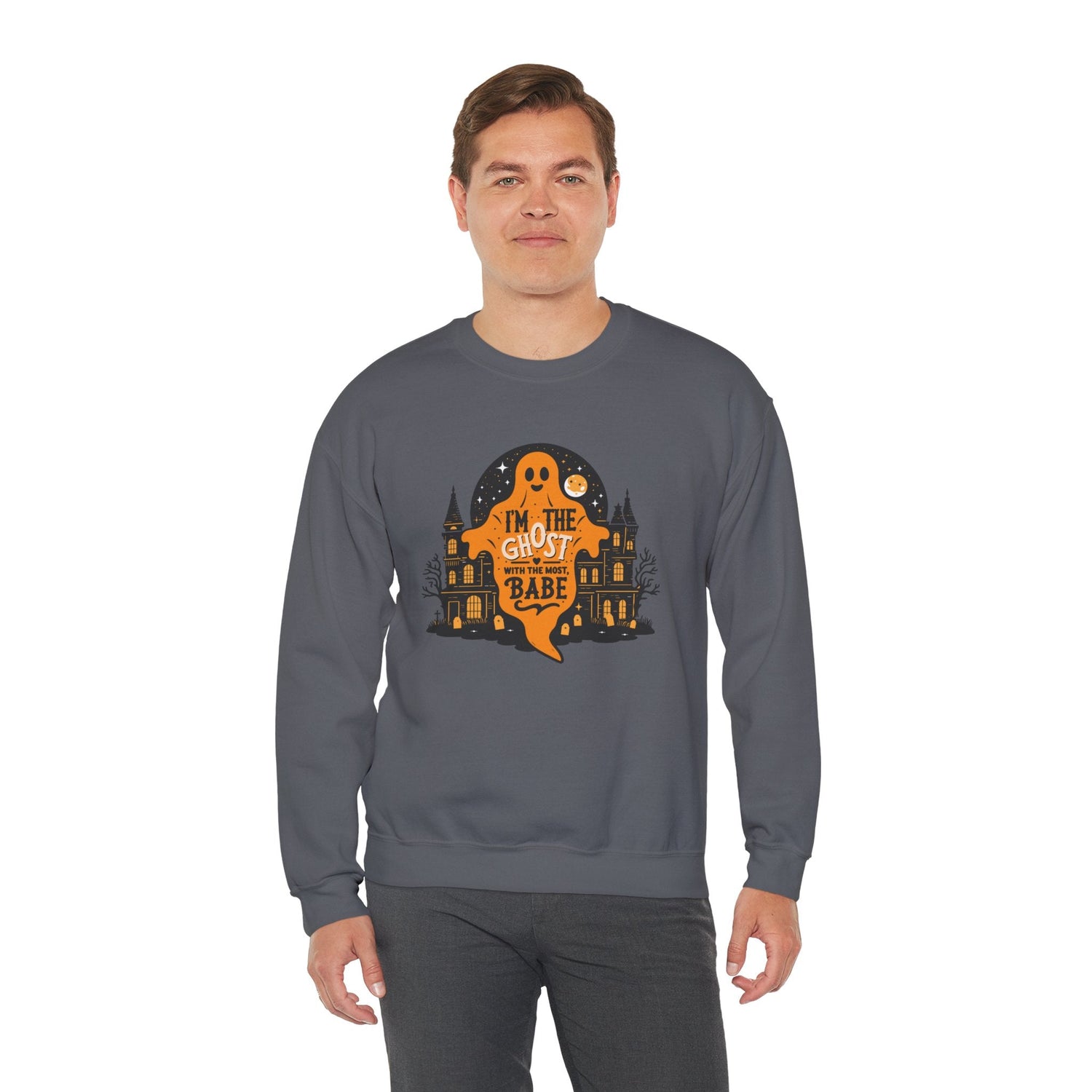 Unisex Halloween Ghost Sweatshirt - Spooky Vibes, Cozy Apparel, Perfect for Fall, Ghost Lover Gift, Halloween Celebration Printify