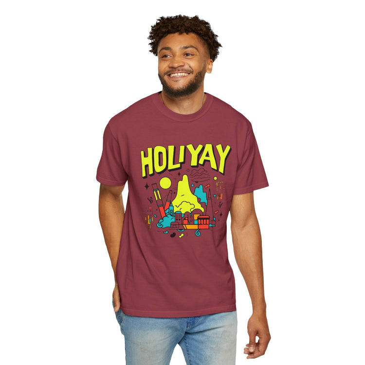 Holi-Yay Graphic T-Shirt, Fun Summer Tee, Unique Gift, Casual Wear, Birthday, Holiday Celebration, Unisex Apparel Printify