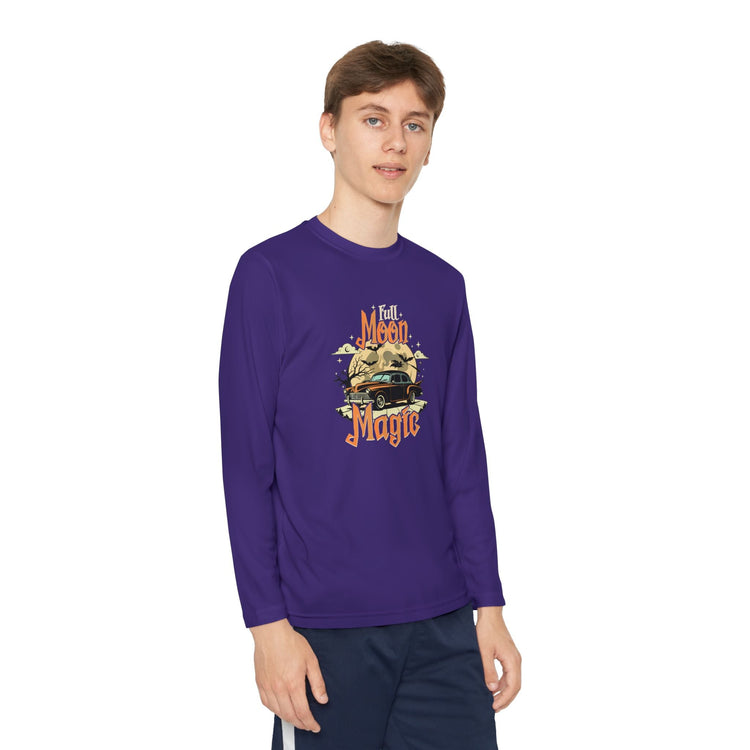 Youth Long Sleeve Competitor Tee - Vibrant Graphic Tee for Kids, Perfect for Casual Outings, Halloween, Parties, Everyday Wear, Unique [...] Printify