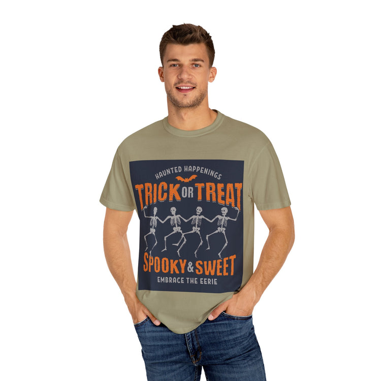 Halloween Skeleton T-Shirt, Trick or Treat Shirt, Spooky Fashion, Unisex Graphic Tee, October Festive Apparel, Halloween Gift Printify