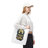 Nightmare Before Coffee Tote Bag, Halloween Tote, Spooky Drink Carrier, Gift for Coffee Lovers, AOP Design Bag Printify