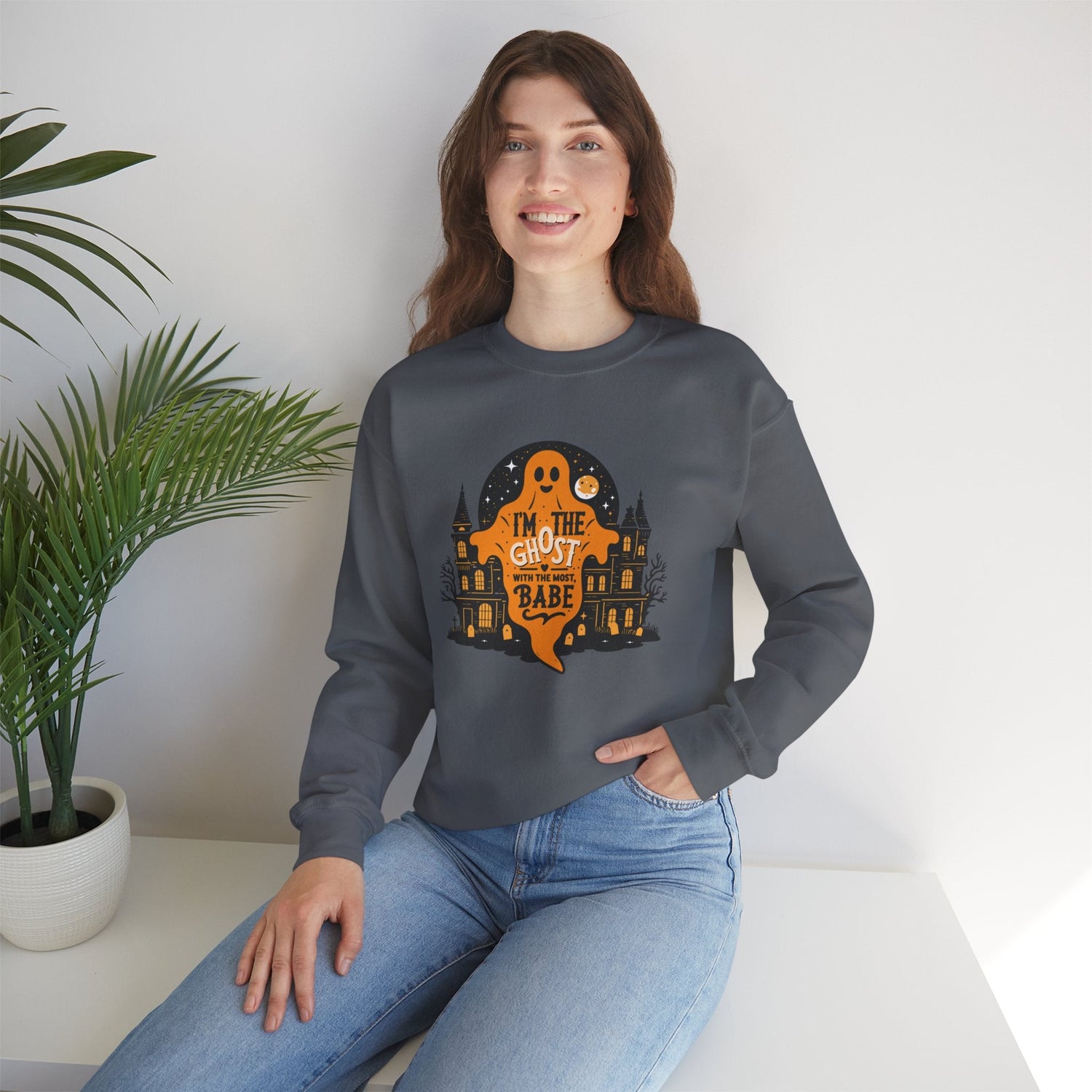 Unisex Halloween Ghost Sweatshirt - Spooky Vibes, Cozy Apparel, Perfect for Fall, Ghost Lover Gift, Halloween Celebration Printify