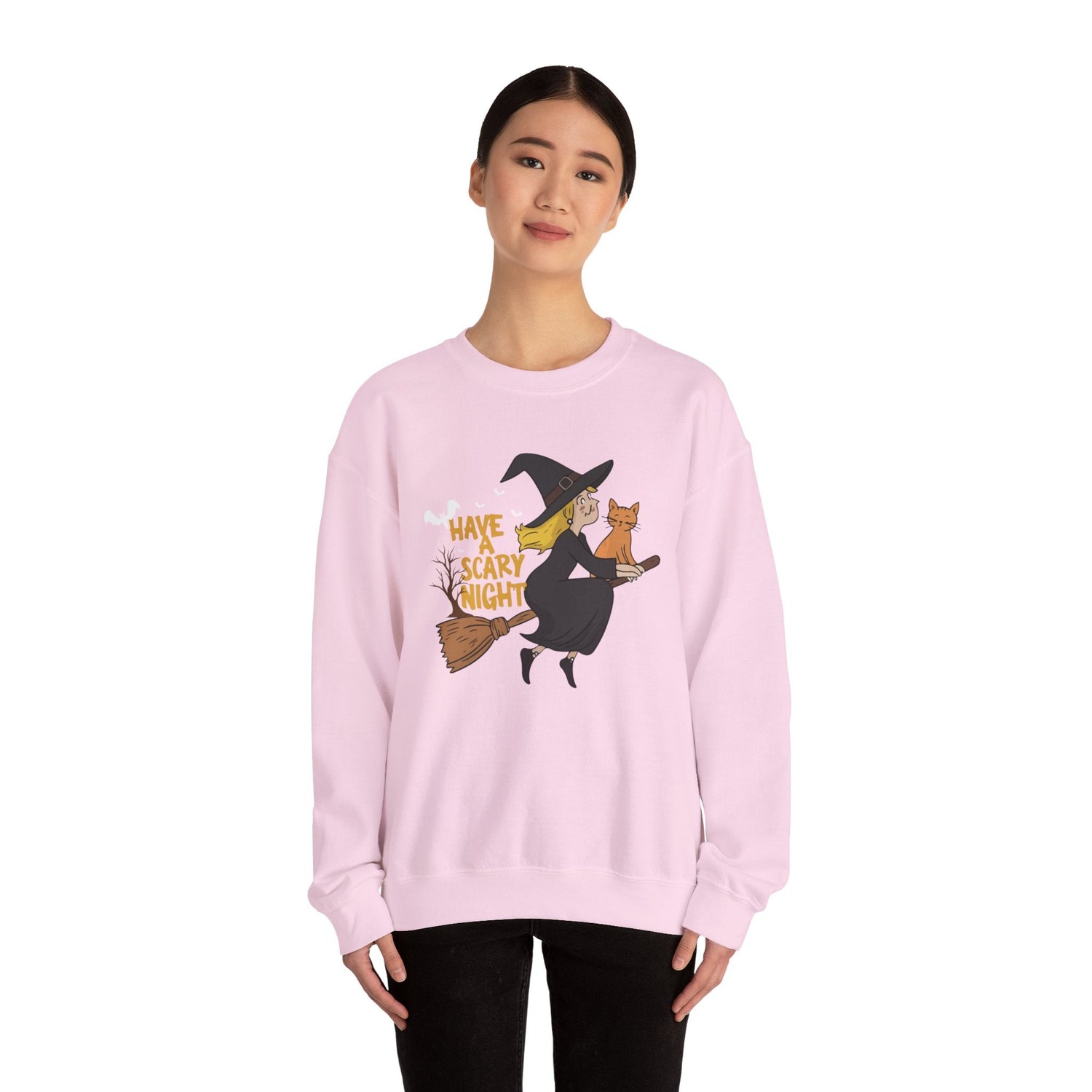 Halloween Witch Sweatshirt, Cozy Crewneck, Unisex Sweater, Spooky Season Apparel, Scary Night Gift, Fall Fashion Printify