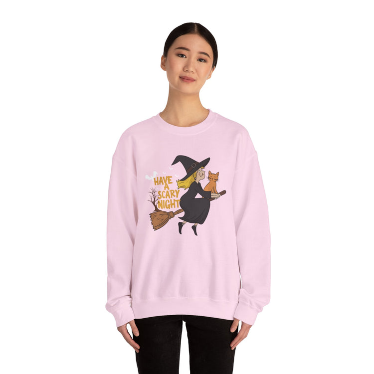 Halloween Witch Sweatshirt, Cozy Crewneck, Unisex Sweater, Spooky Season Apparel, Scary Night Gift, Fall Fashion Printify