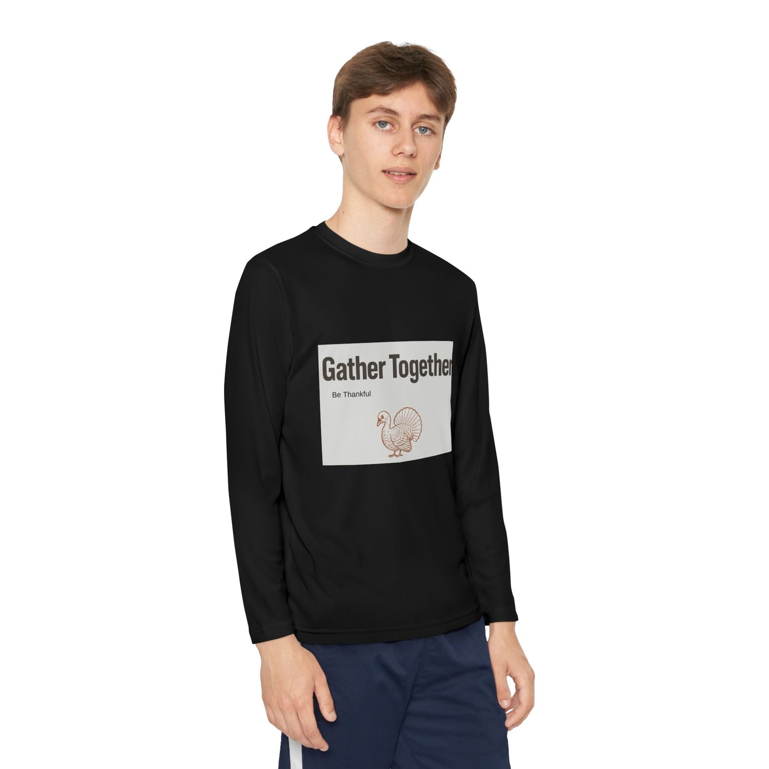 Thanksgiving Youth Long Sleeve Tee, Gather Together Shirt, Kids Long Sleeve Shirt, Family Celebration Apparel, Holiday Gift Printify