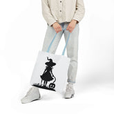 Halloween Witch Canvas Tote Bag, Spooky Treat Bag, Autumn Market Tote, Trick-or-Treat Bag, Gift for Witches, Seasonal Accessories Printify