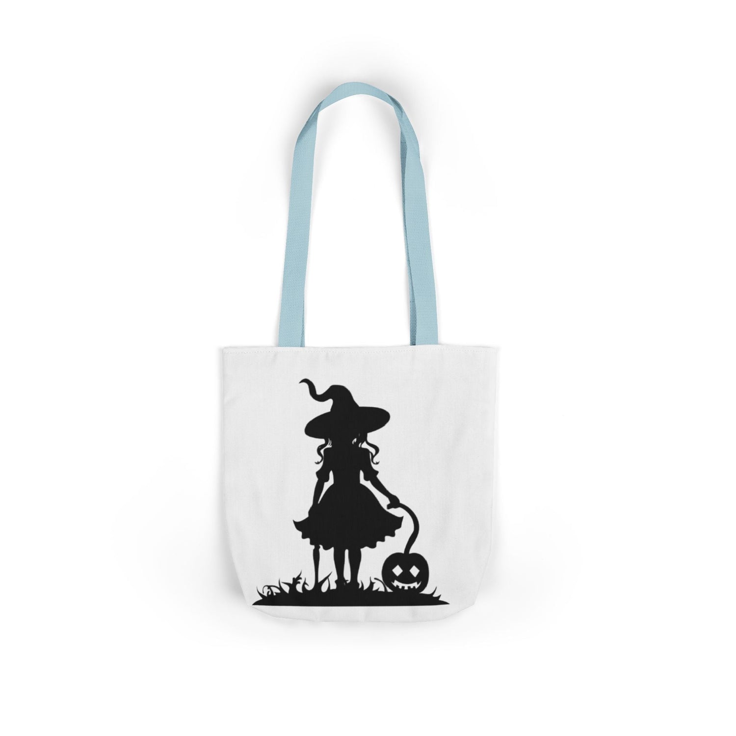 Halloween Witch Canvas Tote Bag, Spooky Treat Bag, Autumn Market Tote, Trick-or-Treat Bag, Gift for Witches, Seasonal Accessories Printify
