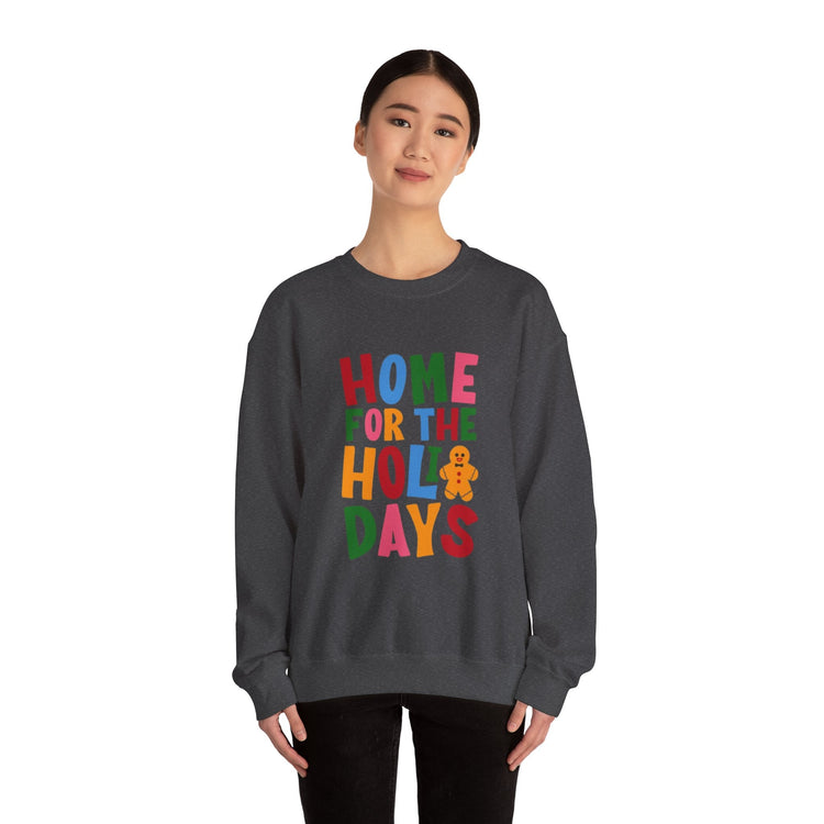 Home for the Holidays Crewneck Sweatshirt, Festive Sweater, Winter Apparel, Christmas Gift, Cozy Holiday Wear Printify