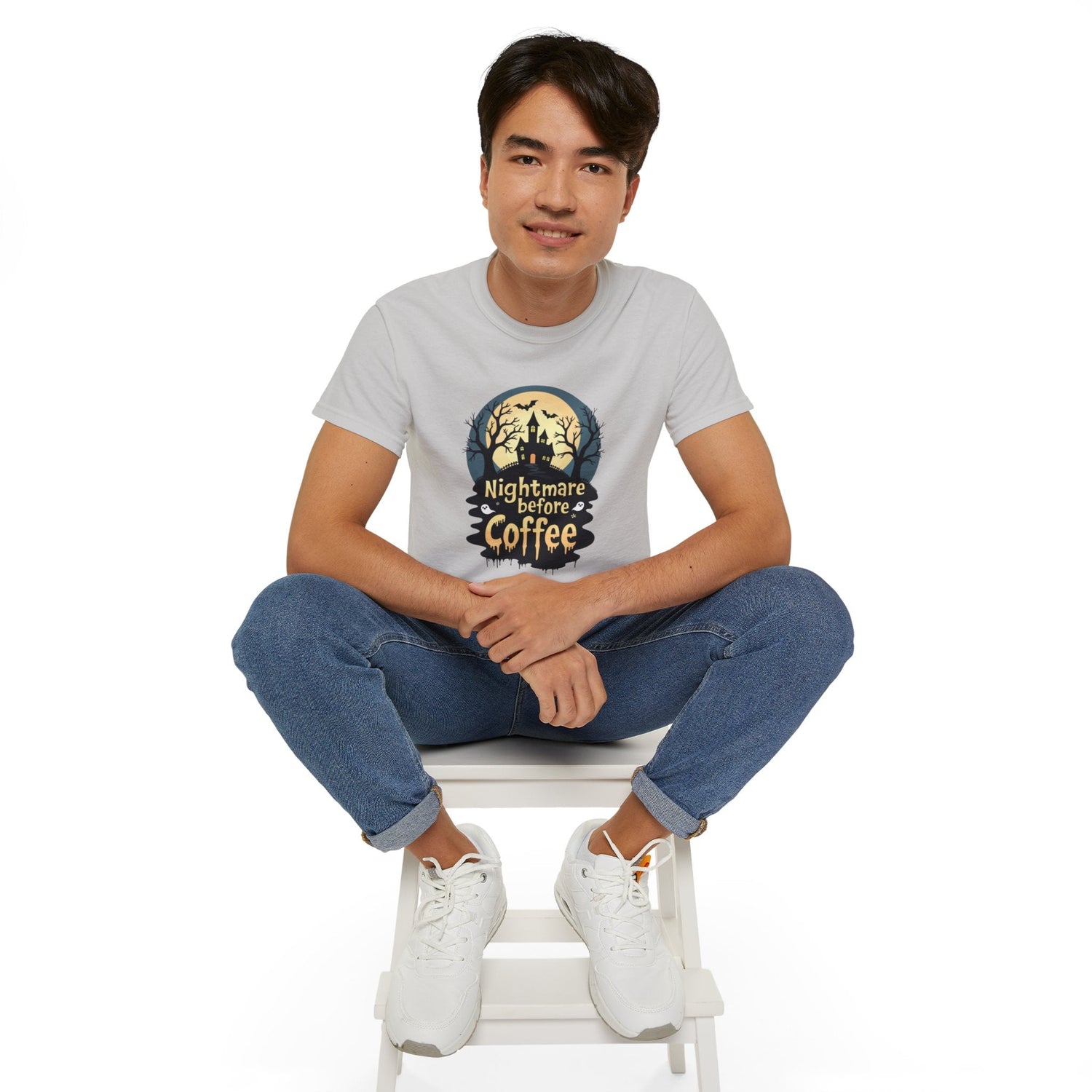 Nightmare Before Coffee Tee, Halloween T-Shirt, Coffee Lover Gift, Spooky Shirt, Unisex Graphic Tee, Autumn Apparel Printify