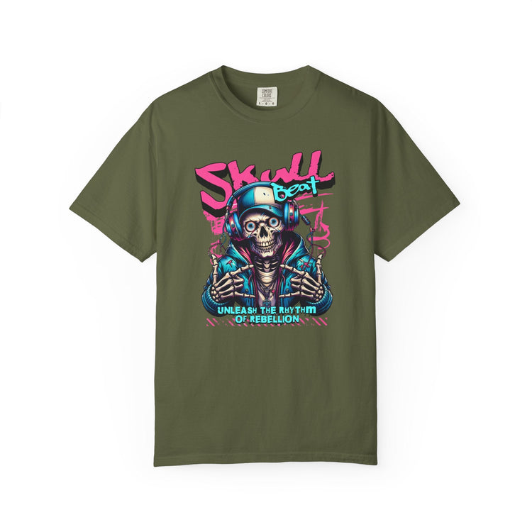 Skull Beat Unisex T-Shirt - Music Lover Graphic Tee, Halloween Costume, Premium Cotton Streetwear Gift for Men & Women, Alternative Fashion Printify