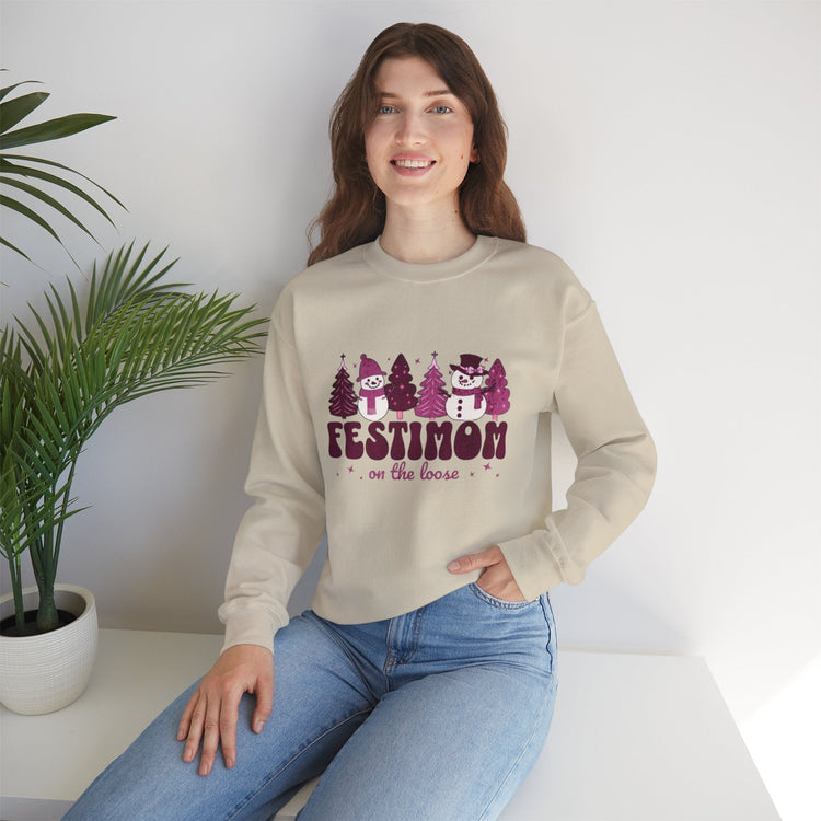 Festive Crewneck Sweatshirt with Fun Holiday Design, Cozy Winter Wear, Christmas Gift, Comfy Sweater, Unisex Holiday Apparel Printify