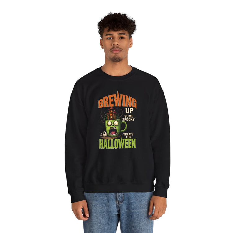 Skull Floral Crewneck Sweatshirt, Unisex Pullover Sweater, Halloween Apparel, Cozy Gift, Trendy Streetwear Printify