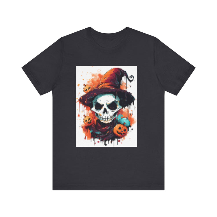 Halloween Skull Graphic Tee, Unisex Short Sleeve T-Shirt, Spooky Apparel, Fall Fashion, Halloween Costume Tee Printify