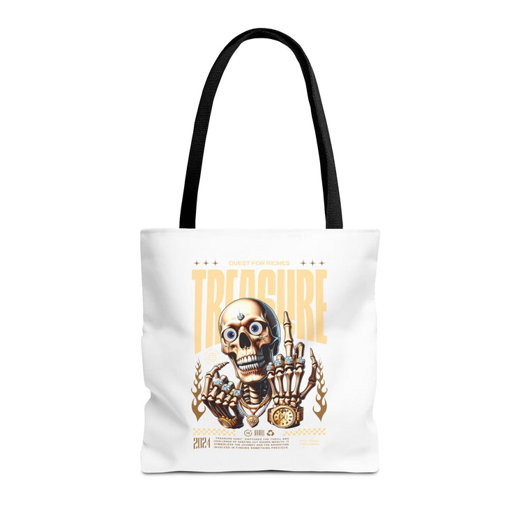 Treasure Hunting Tote Bag, Skull Design, Fun Beach Bag, Unique Gift for Adventurers, Perfect for Everyday Use Printify