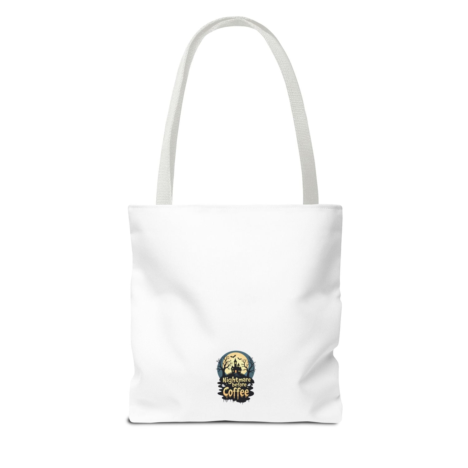 Nightmare Before Coffee Tote Bag, Halloween Tote, Spooky Drink Carrier, Gift for Coffee Lovers, AOP Design Bag Printify