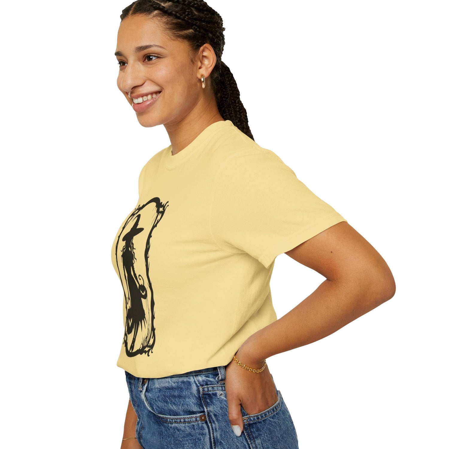 Witchy Garment-Dyed T-Shirt | Halloween Fashion Unisex Tee | Spooky Fall Apparel | Witch Costume Essential Printify