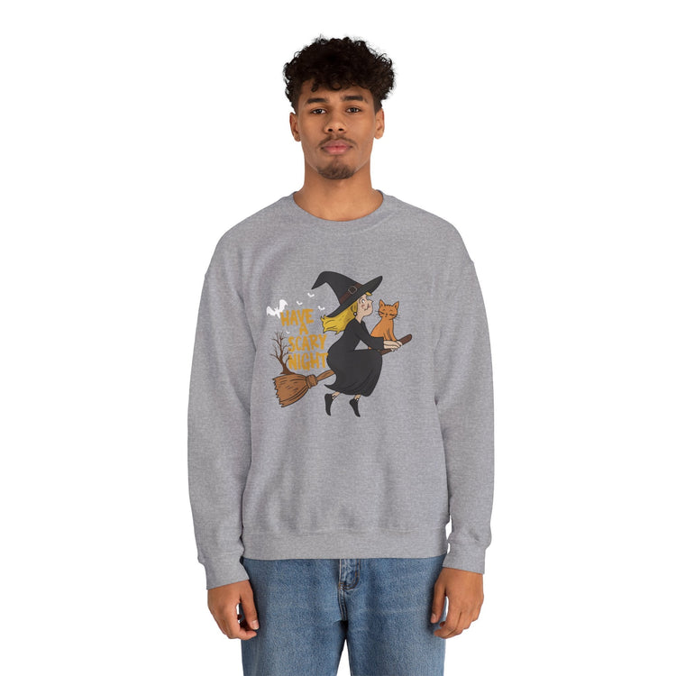 Halloween Witch Sweatshirt, Cozy Crewneck, Unisex Sweater, Spooky Season Apparel, Scary Night Gift, Fall Fashion Printify