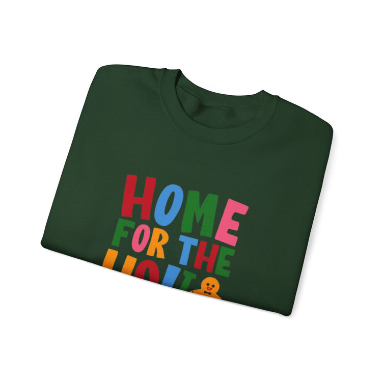 Home for the Holidays Crewneck Sweatshirt, Festive Sweater, Winter Apparel, Christmas Gift, Cozy Holiday Wear Printify