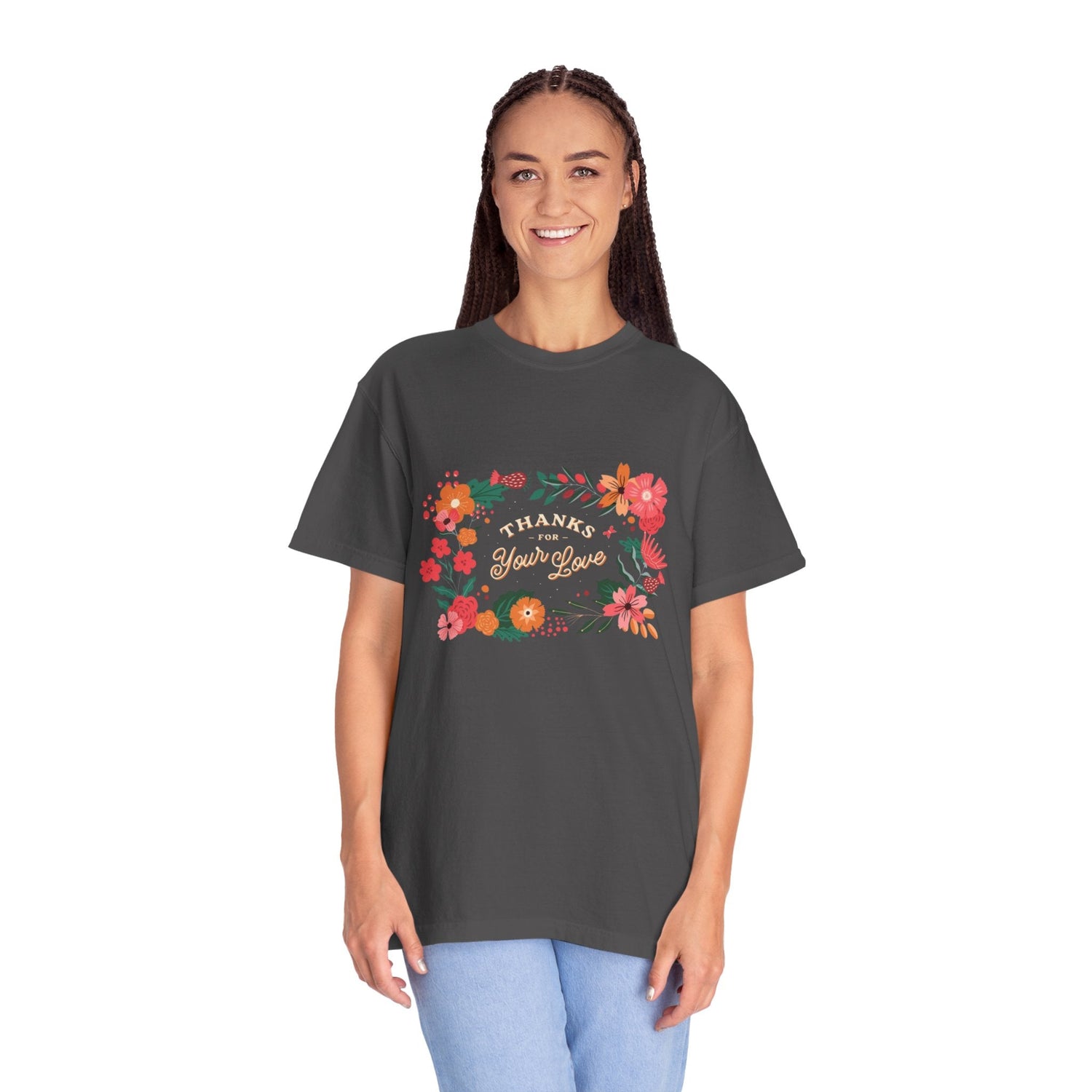 Floral Thank You T-Shirt, Comfortable Gift Tee, Unisex Floral Tee, Casual Style Shirt, Appreciation Day Gift, Everyday Wear Printify