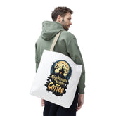 Nightmare Before Coffee Tote Bag, Halloween Tote, Spooky Drink Carrier, Gift for Coffee Lovers, AOP Design Bag Printify