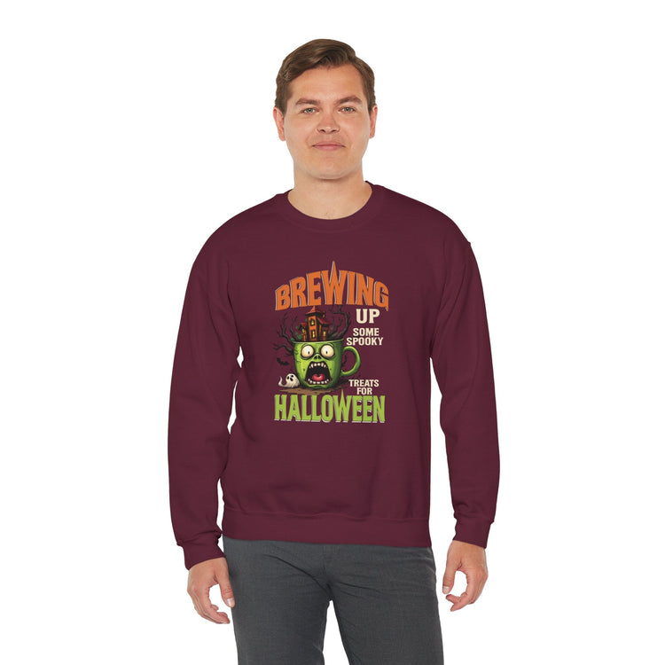 Skull Floral Crewneck Sweatshirt, Unisex Pullover Sweater, Halloween Apparel, Cozy Gift, Trendy Streetwear Printify