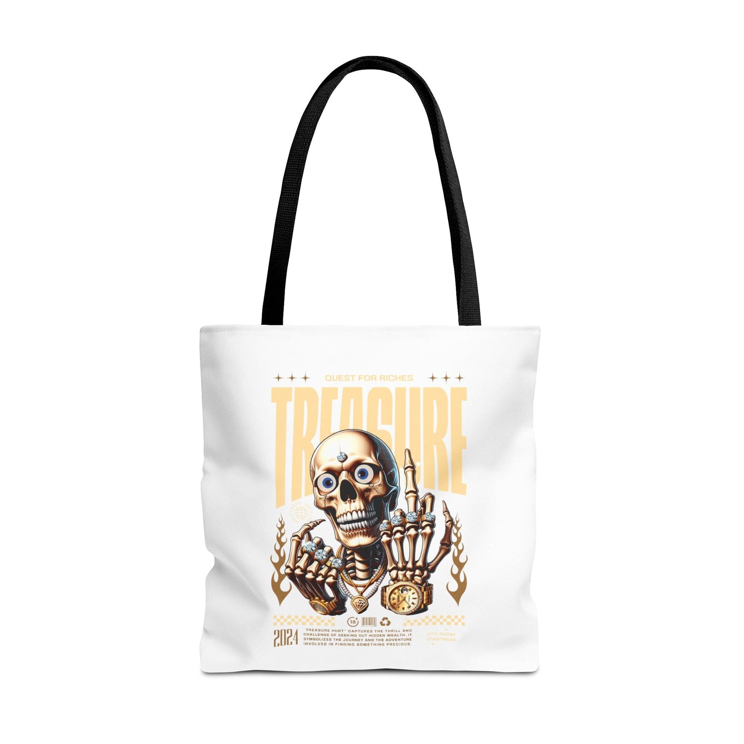 Treasure Hunting Tote Bag, Skull Design, Fun Beach Bag, Unique Gift for Adventurers, Perfect for Everyday Use Printify